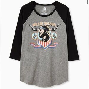 Torrid Willie Nelson Graphic Print Long Sleeve Classic Tee